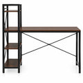 Airfind 47.5 Inch Writing Study Computer Desk with 4-Tier Shelves, P2 MDF Iron Frame, Tan, Product size 47.5in x 24in x 48in (L x W x