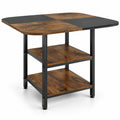 Airfind 47.5 inch Modern Dining Table Square Kitchen Table with Mix-colored Tabletop, 176 lbs Capacity, Engineered Wood Metal Frame, Coffee