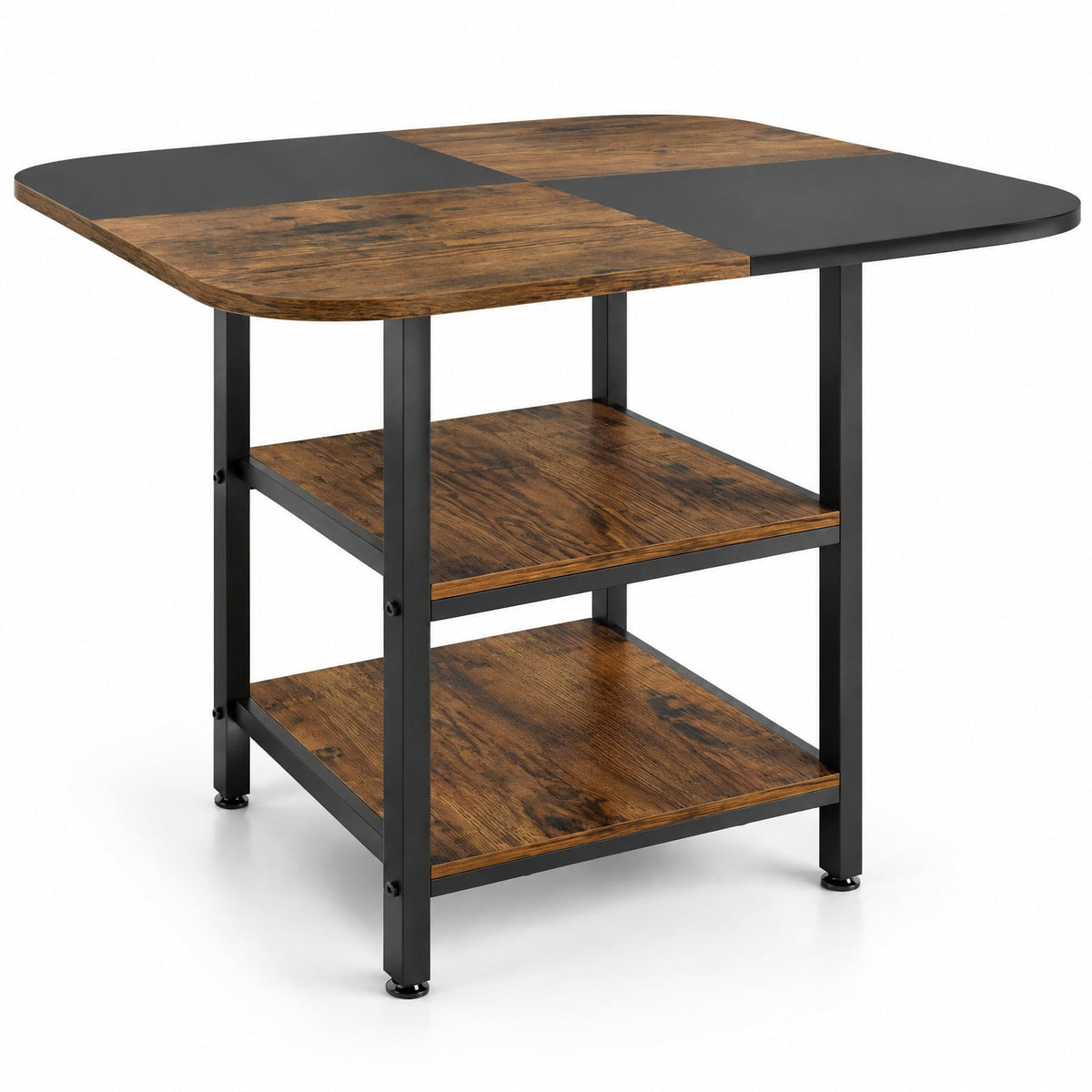 Airfind 47.5 inch Modern Dining Table Square Kitchen Table with Mix-colored Tabletop, 176 lbs Capacity, Engineered Wood Metal Frame, Coffee
