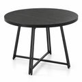 Airfind 47 Inch Dining Table for 4-6 People Round Kitchen Table with Cross Base, 200 lbs Capacity, Metal MDF Frame, 47 x 30.5 Footprint, Black