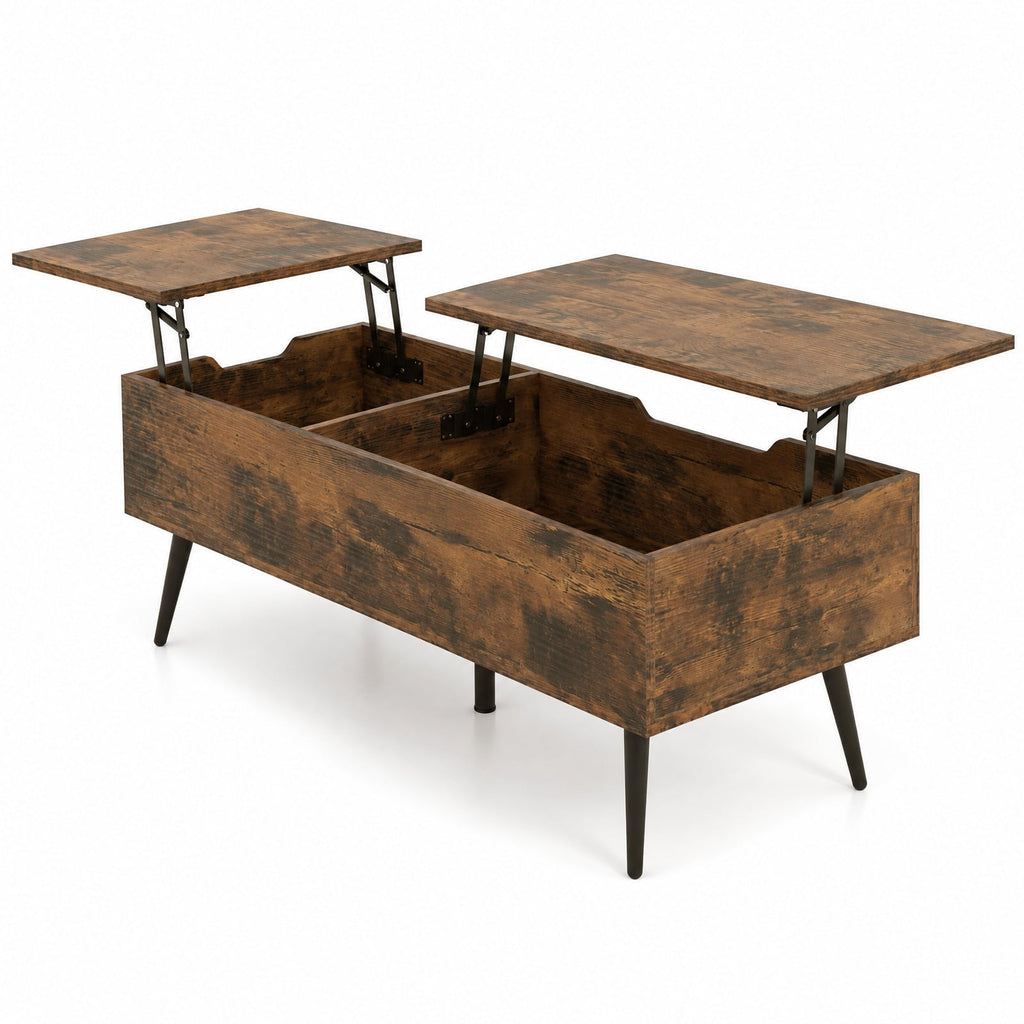 Airfind 47 Inch Lift Top Coffee Table with 2 Hidden Compartments, P2 Engineered Wood Solid Wood Steel Frame, Coffee