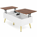 Airfind 47 Inch Lift Top Coffee Table with 2 Hidden Compartments, P2 Engineered Wood Solid Wood Steel Frame, Walnut