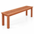 Airfind 47 Inch Patio Wood Bench with Slatted Seat 2, 705 lbs Capacity, Solid Wood Frame, 47 Inch x 12 Inch x 16 Inch Footprint, Wood