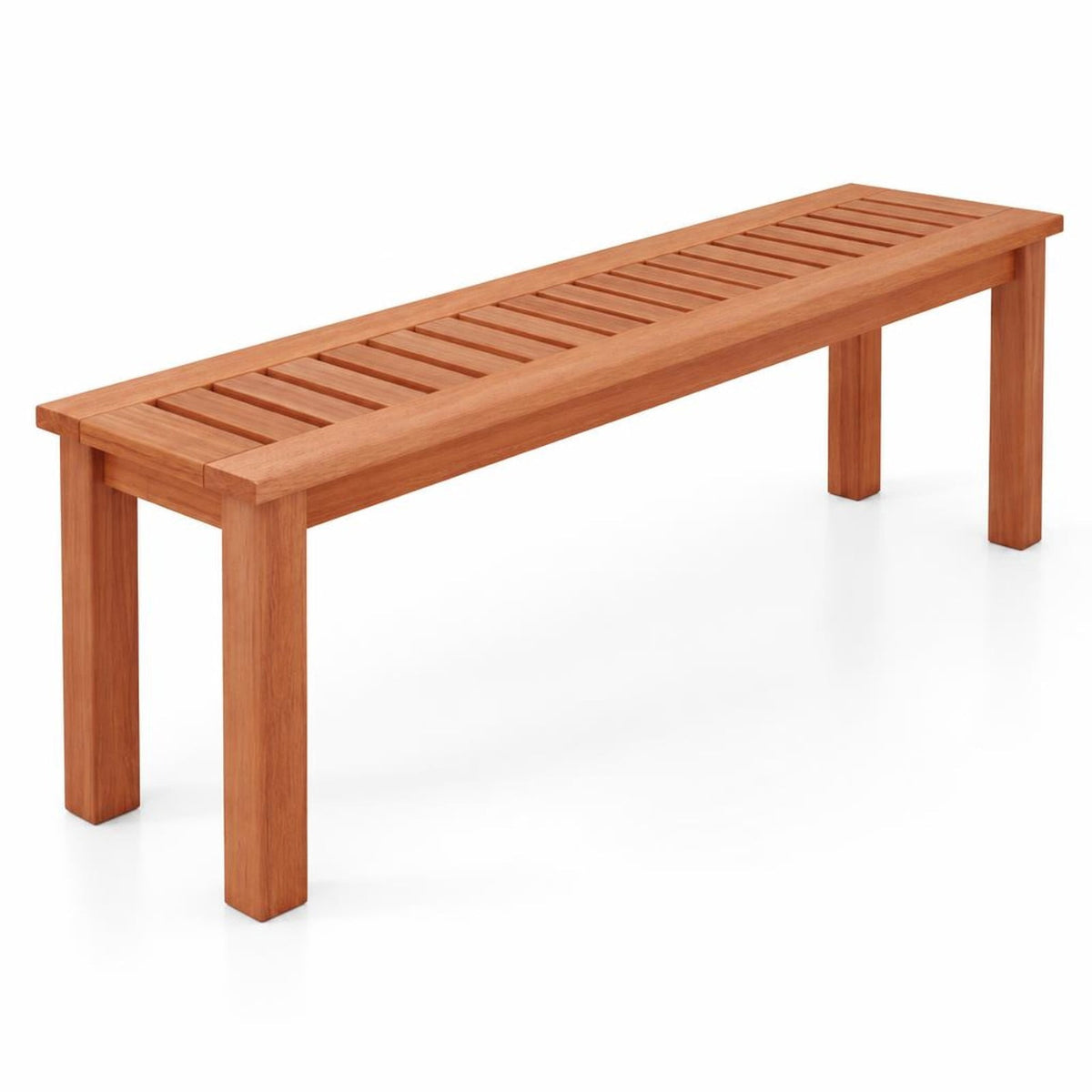 Airfind 47 Inch Patio Wood Bench with Slatted Seat 2, 705 lbs Capacity, Solid Wood Frame, 47 Inch x 12 Inch x 16 Inch Footprint, Wood