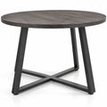 Airfind 47 Inch Round Dining Table with Stable X-shaped Base and Round Thickened Tabletop, 220 Lbs Capacity, Engineered Wood Metal, Gray Oak, Gray