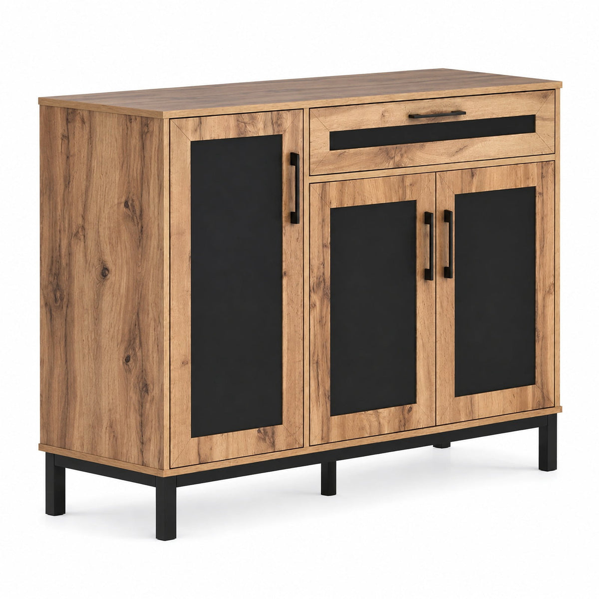Airfind 48 Inch Sideboard Buffet Cabinet with Drawer and Metal Legs, 88 lbs Capacity, Engineered Wood MDF Frame, 48 Inch x 16 Inch x 37.5 Inch Footprint
