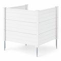 Airfind 48 x 38 Inch Air Conditioner Fence 3 Panels with Metal Ground Stakes for Patio Backyard, PP ABS Galvanized Metal Frame, White