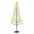 Airfind 5/6/7 FT Lighted Alpine Tree with Warm White Light LED Lights Pre-lit Artificial Cedar Tree with Weighted Base-6ft, White