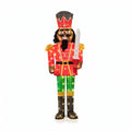 Airfind 5 FT Lighted Christmas Nutcracker with Glitter Sword for Outdoor, Metal Tinsel Frame, 21.5 x 5 ft Footprint, Multi-color