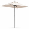 Airfind 5 Feet Patio Square Market Table Umbrella Shelter with 4 Sturdy Ribs, Metal Polyester Frame, 7 x 7 x 7.2 ft Footprint, Beige