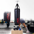 Airfind 5 Piece 40 Pound Filled Hanging Punching Bag Boxing Set with Gloves Jump Rope and Rucksack for Home Training, Black