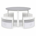 Airfind Youth Round Nesting Table, 5 Piece, with 4 Storage Stools for Activity, 110 lbs Capacity, MDF Frame, for 3+ years old, Gray