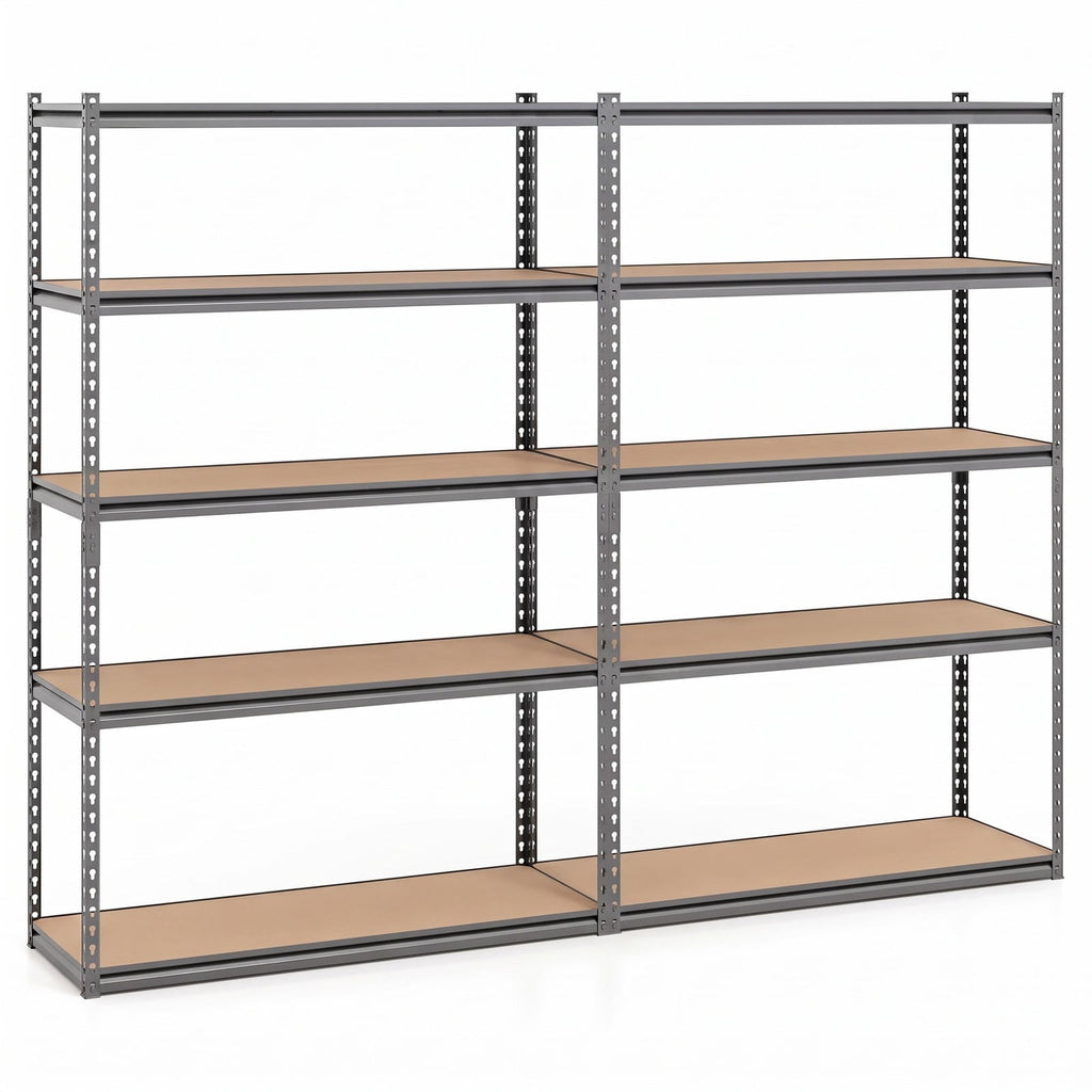 Airfind 5-Tier Garage Shelving Unit 2200 LBS Metal Storage Shelves Adjustable Utility Rack for Warehouse, 440 lbs Capacity, Metal MDF Frame, Gray