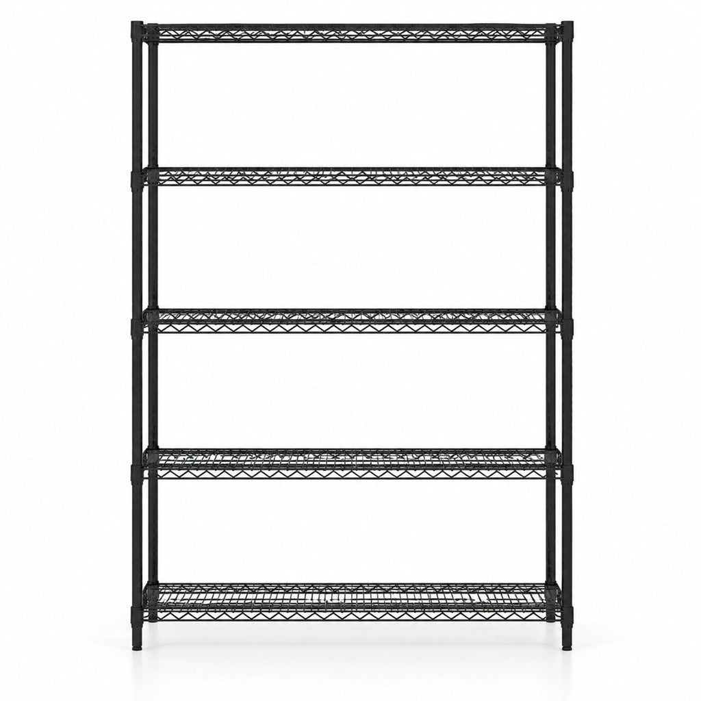 Airfind 5-Tier Metal Storage Shelving Unit with V-Shaped Wire Rack, 4000 lbs Capacity, Metal Frame, 48 x 18 x 72.5 Total Footprint, Black