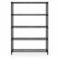 Airfind 5-Tier Metal Storage Shelving Unit with V-Shaped Wire Rack, 4000 lbs Capacity, Metal Frame, 48 x 18 x 72.5 Total Footprint, Black