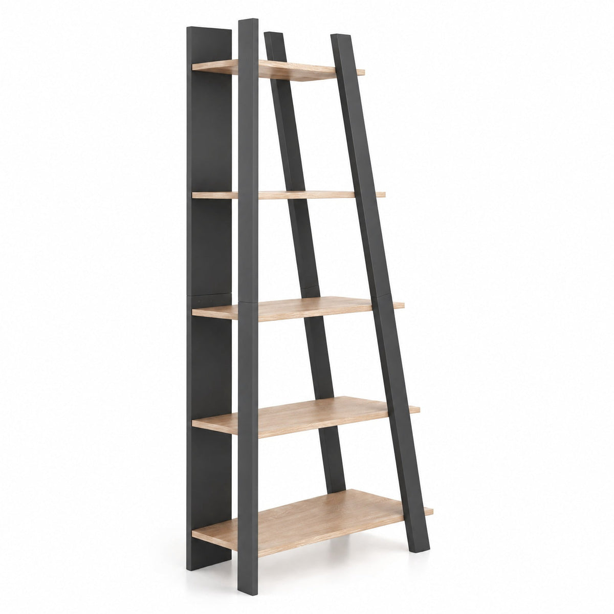 Airfind 5-Tier Modern Bookshelf Narrow Vertical Display Shelf for Small Space, Shelf 51 lbs Total Capacity, Engineered Wood Frame, Gray