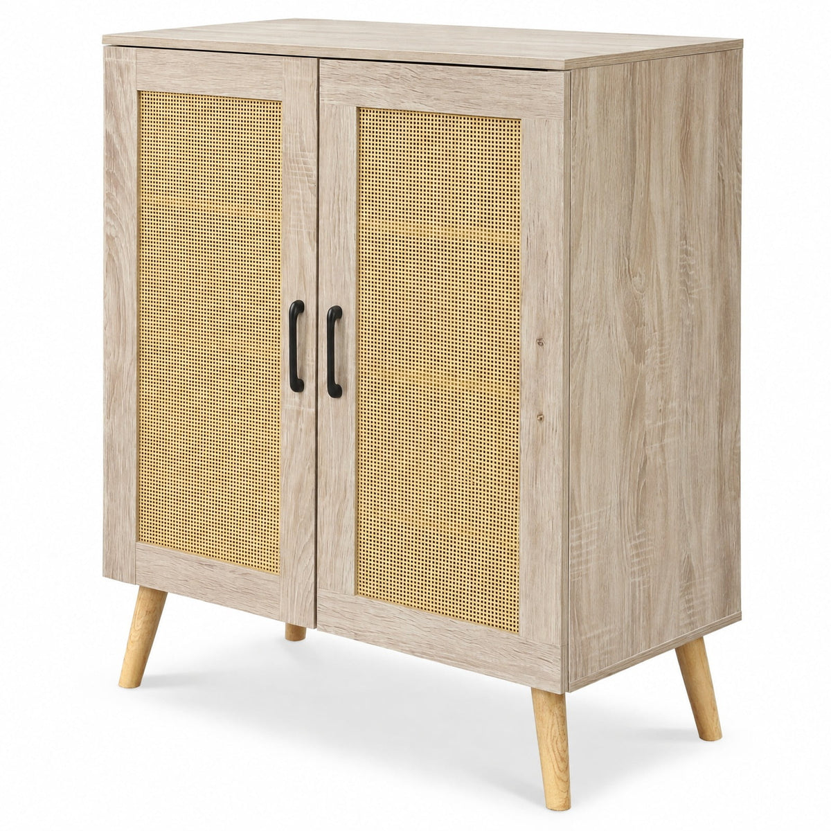 Airfind 5-Tier Rattan Shoe Cabinet with 3 Removable Shelves, 155 lbs Capacity, Engineered Wood Rattan Rubber Wood Frame, 29.5 x 14x 37 Footprint