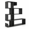 Airfind 5-Tier S-Shaped Bookshelf Geometric Z-Shelf Bookcase with Open Cubes, 44 lbs Capacity, Engineered Wood Frame, 31.5 x 8.5 x 39.5 Footprint