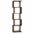 Airfind 5-Tier S-Shaped Bookshelf w/ Open Cubes Anti-toppling Kits for Living Room, 22 lbs Capacity, Engineered Wood Frame, Brown