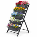 Airfind 5-Tier Vertical Raised Garden Bed with Drainage System and Removable Trays for Vegetables, 11 lbs Capacity, PP Metal Frame, Black