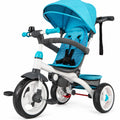 Airfind 5-in-1 Detachable Baby Stroller Tricycle with Round Canopy, Blue, a detachable cushion that is also washable