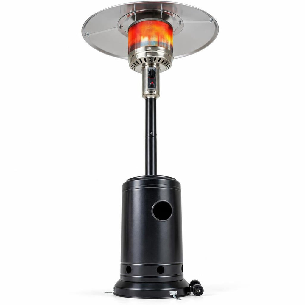 Airfind 50 000 BTU Patio Propane Gas Heater with Stainless Steel Burner, Stainless Steel Metal Aluminum Frame, 32.5in x 86in Footprint, Black