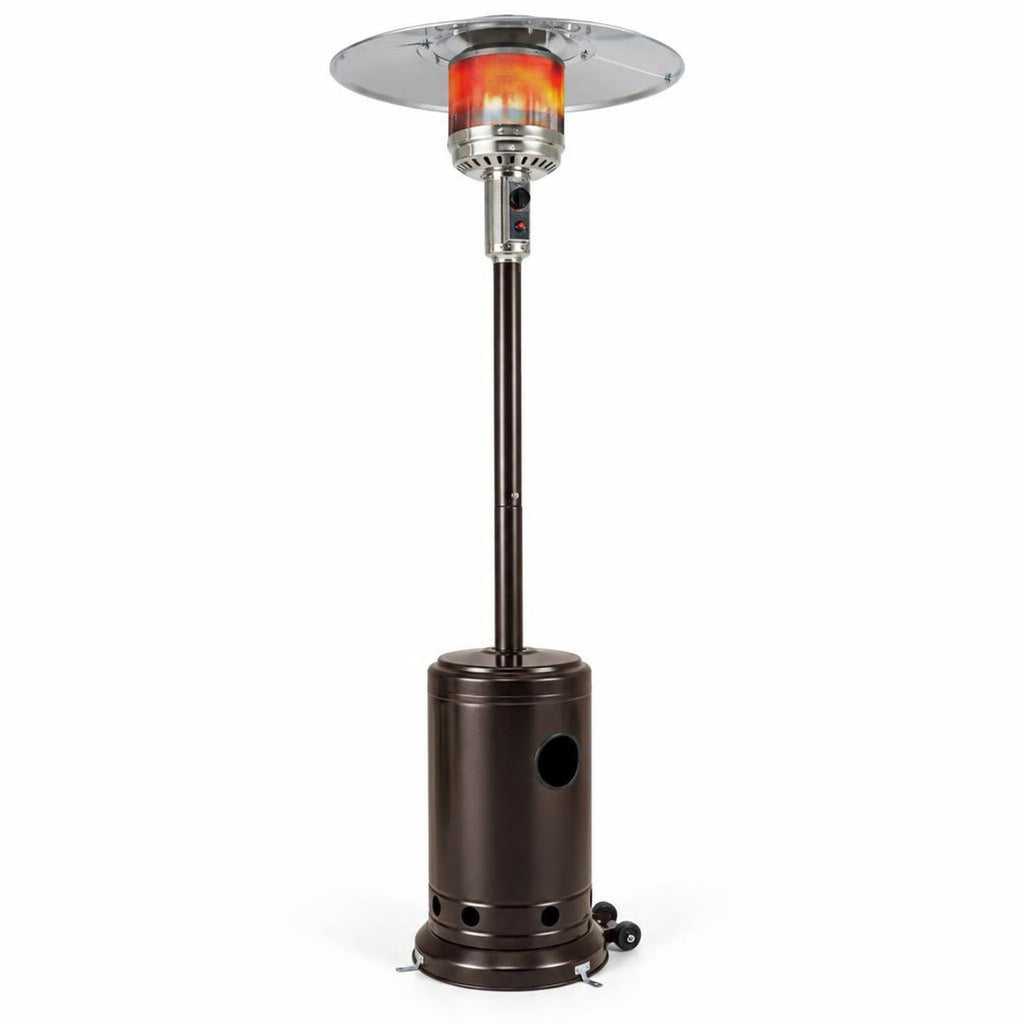 Airfind 50 000 BTU Patio Propane Gas Heater with Stainless Steel Burner, Stainless Steel Metal Aluminum Frame, 32.5in x 86in Footprint, Black