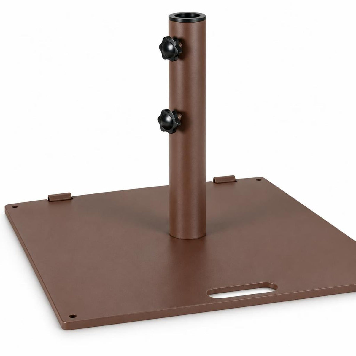 Airfind 50 LBS Weighted 24 Inch Square Patio Umbrella Base, Steel PP Frame, 24 x 24 x 14 (L x W x H) Suitable Footprint, Brown