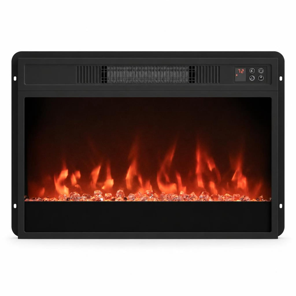 Airfind 5000 BTU 23-Inch Electric Fireplace Insert featuring Remote Control and Brightness, Metal Tempered Glass PP Frame, Black