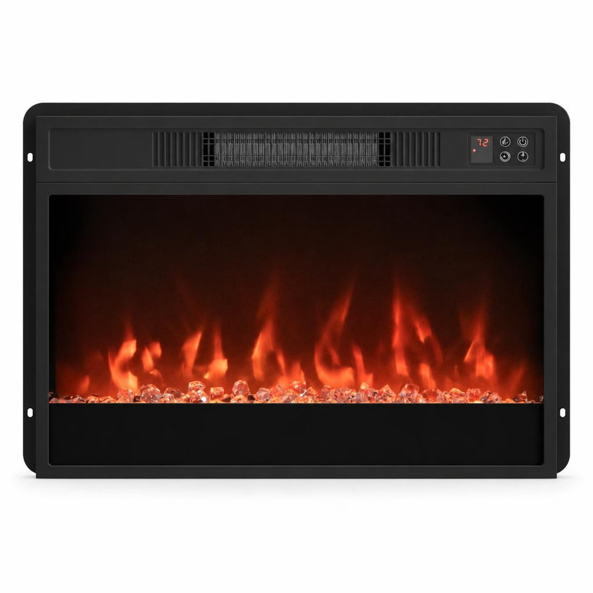 Airfind 5000 BTU 23-Inch Electric Fireplace Insert featuring Remote Control and Brightness, Metal Tempered Glass PP Frame, Black