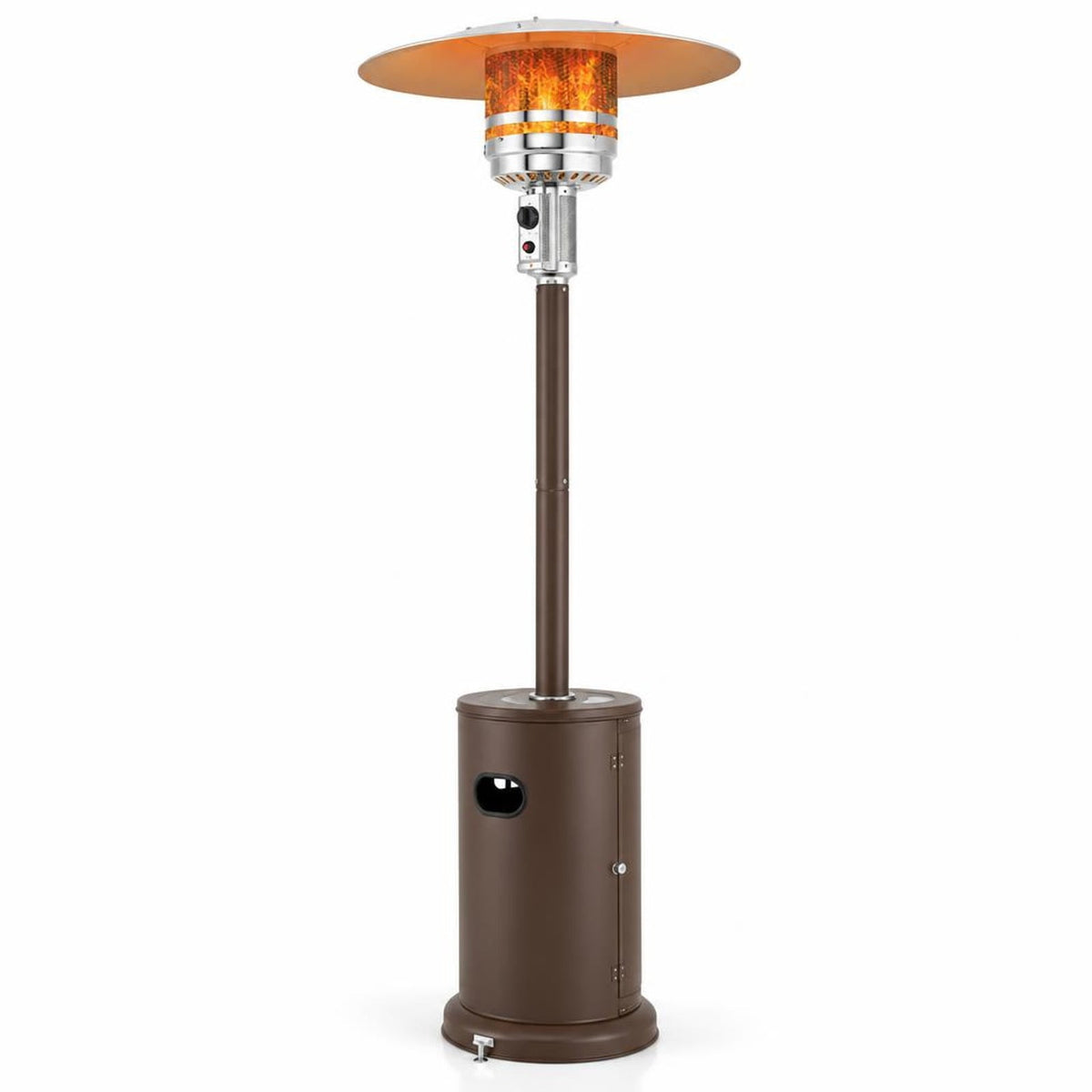 Airfind 50000 BTU Propane Patio Heater with Round Table Design, Aluminum 304 Stainless Steel Metal Frame, 32 x 87 Footprint, Brown