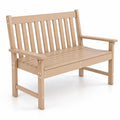 Airfind 52 Inch All-Weather HDPE Outdoor Bench with Backrest and Armrests, 705 lbs Capacity, HDPE Frame, Gray