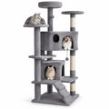 Airfind 52 Inch Tall Cat Tree Tower for Indoor Cats, 22 lbs Capacity, Engineered Wood Sponge Plush Fabric Sisal Frame, Light Gray