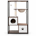 Airfind 52 Inch Tall Wooden Cat Tree Metal Frame with 2 Condos and Cushions, 33 lbs Capacity, 32 x 17.5 x 52 (L x W x H) Bottom Condo Footprint