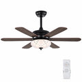 Airfind 52 Inches Ceiling Fan with Remote Control, Metal PC MDF Frame, Walnut, Make a retro addition to your home decoration