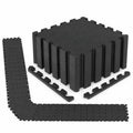 Airfind 54 Pack EVA Foam Floor Tiles with Non-Slip Borders for Home Gym, EVA Foam Frame, 107 x 72 x 0.4 Footprint, Black