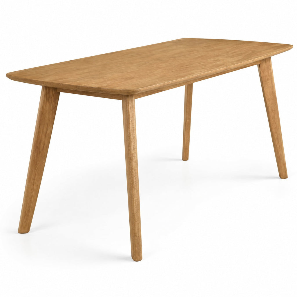Airfind 55 Solid Wood Dining Table for 4-6 People with Rounded Edges, 220 lbs Capacity, 55 x 27.5 x 30 Footprint, Natural