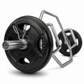 Airfind 56 Inch Olympic Hexagon Deadlift Trap Bar with Folding Grips, Chrome Steel Powerlifting Hex Bar with Dual Knurled Handles for Home Gym, 800 lbs Capacity, Silver
