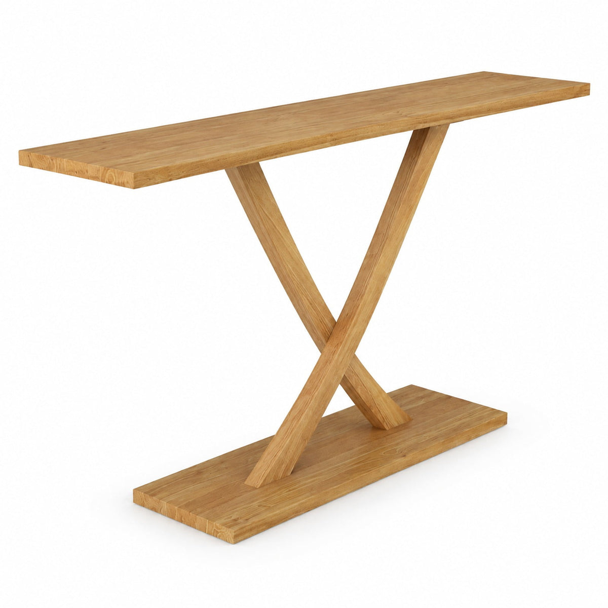 Airfind 57 Inch Solid Wood Console Table with Teak Wood Frame and Geometric Design, 110 lbs Capacity, Teak Wood Frame, 57 x 12 x 32 Footprint
