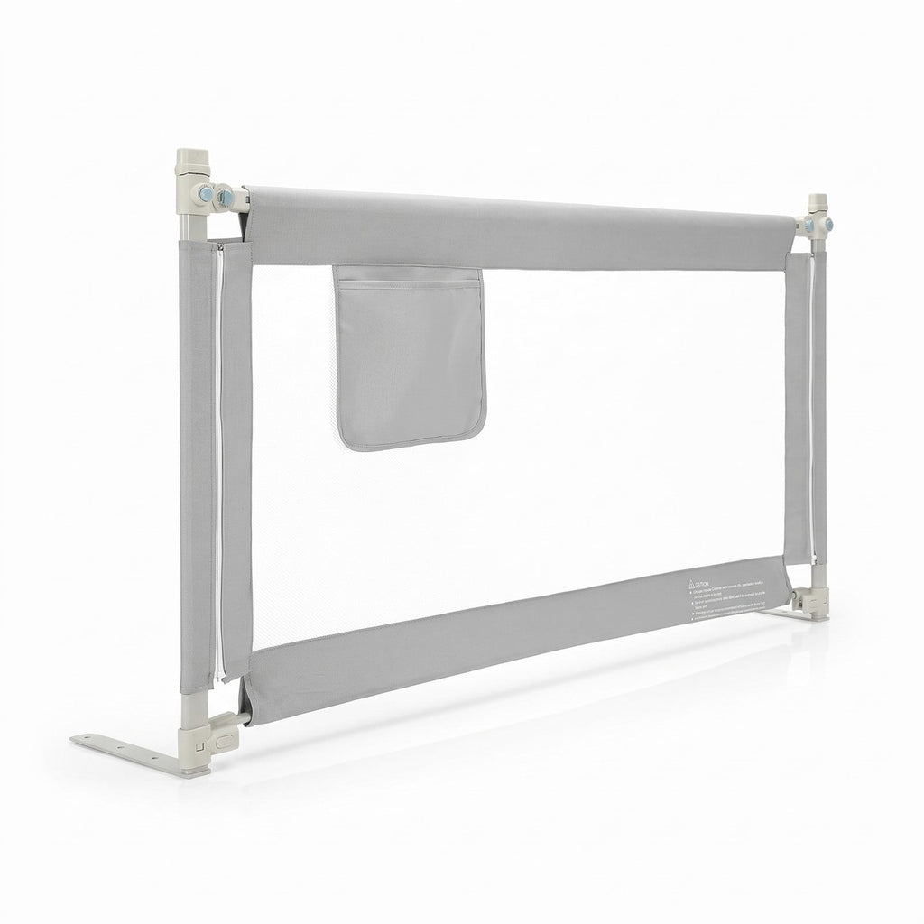 Airfind 57 Inch Toddlers Vertical Lifting Baby Bed Rail Guard with Lock, Steel oxford fabric Frame, 57 x 10 x 40 Footprint, Grey
