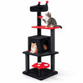 Airfind 57 Inch Spooky Cat Tower with Padded Perch and Spider-shaped Hanging Toy, 22 Lbs Capacity, Ghost-shaped Platform Adds a Playful Touch, Red