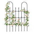 Airfind 58 x 73 Inch Outdoor Garden Rose Arch Trellis for Climbing Plants, PE-Coated Metal Frame, 58 x 73 Footprint, Rose