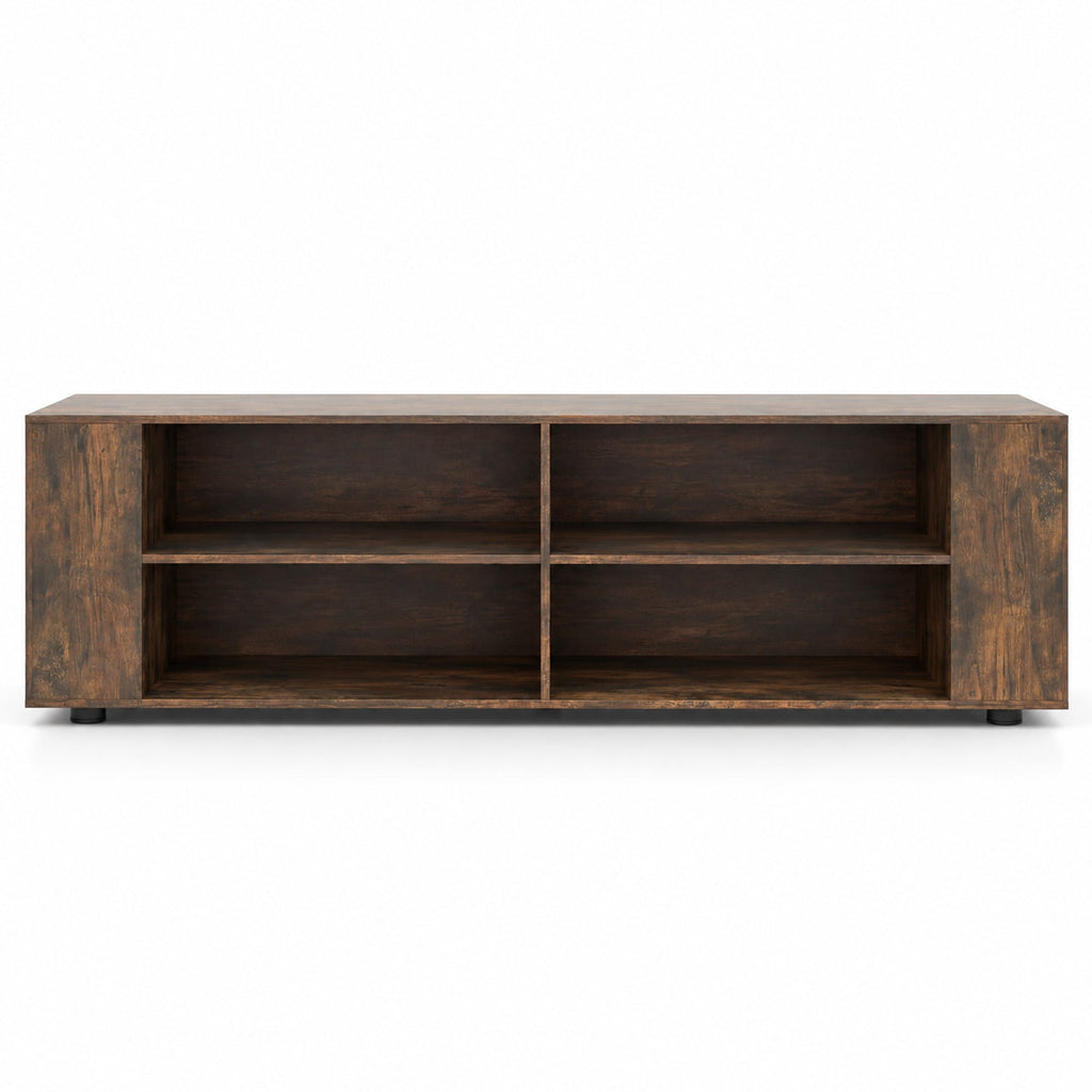 Airfind 59 Inch Console Storage Entertainment Media Wood TV Stand, 110 Lbs Capacity, Engineered Wood MDF Plastic, Walnut