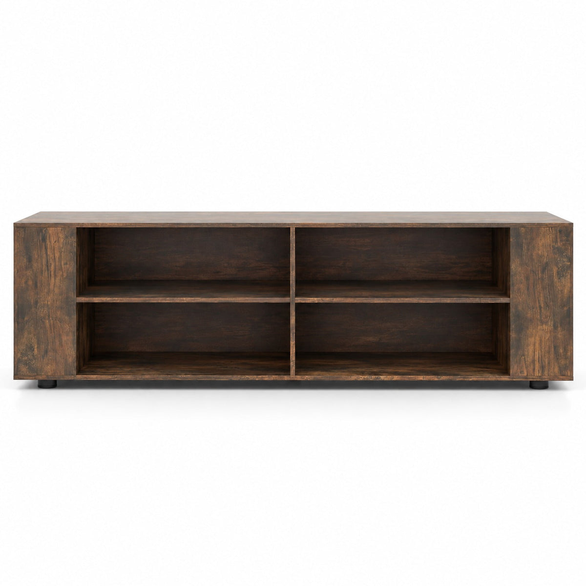 Airfind 59 Inch Console Storage Entertainment Media Wood TV Stand, 110 Lbs Capacity, Engineered Wood MDF Plastic, Walnut