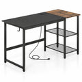 Airfind 59 Inch Home Office Computer Desk with Removable Storage Shelves, 275 lbs Capacity, Metal Engineered Wood Frame, 59 x 24 x 30 Footprint
