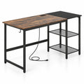 Airfind 59 Inch Home Office Computer Desk with Removable Storage Shelves, 275 lbs Capacity, Metal Engineered Wood Frame, 59 x 24 x 30 Footprint