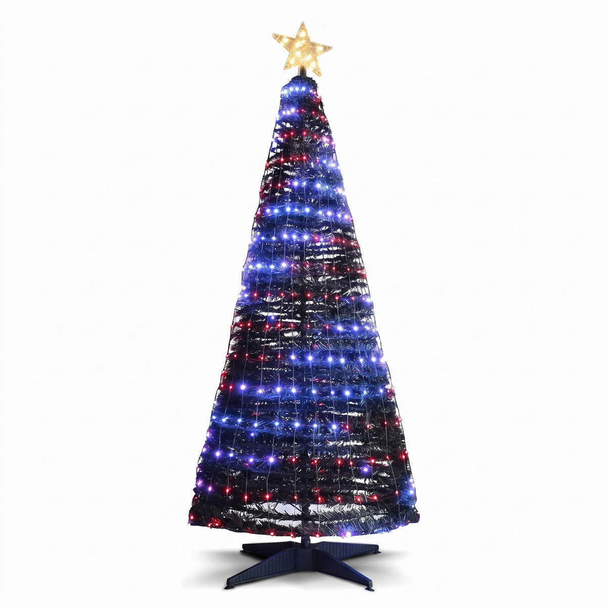 Airfind 6.2 Feet Pop-up Lighted Christmas Tree with 282 RGB LED Lights, PVC PP steel Frame, 2 x 6.2 ft Footprint, Green