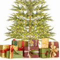Airfind 6.5/7.5 Feet Artificial Cypress Christmas Tree Pre-lit Hinged-6.5 ft, PE Metal Tree Height 6.5 ft/7.5 ft Tree Width 4 ft Frame, Green