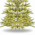 Airfind 6.5/7.5 Feet Artificial Cypress Christmas Tree Pre-lit Hinged-7.5 ft, PE Metal Tree Height 6.5 ft/7.5 ft Tree Width 4 ft Frame, Green