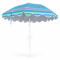 Airfind 6.5 FT Beach Umbrella UPF 50+ with Sand Anchor for Garden Pool Backyard, Polyester Fabric Metal Aluminum Alloy PP Frame, Blue Stripe